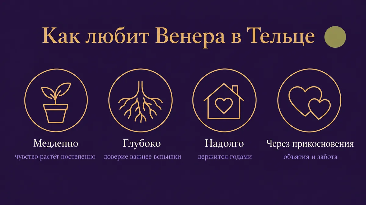 Инфографика: как любит Венера в Тельце, медленно, глубоко, надолго и через прикосновения
